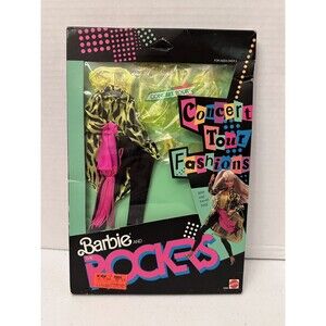 1986 Barbie And The Rockers Concert Tour Fashions #3394 Neon Green Animal Print